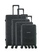 Lot de 4 valises 4 roues doubles Cleveland-O noires - L/M/S/XS
