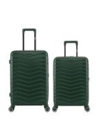 Lot de 2 - Valise weekend et valise cabine 4 roues doubles Seattle vert foncé - M/S