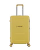 Lot de 2 - Valise weekend et valise cabine 4 roues doubles Cleveland jaune crème - M/XS