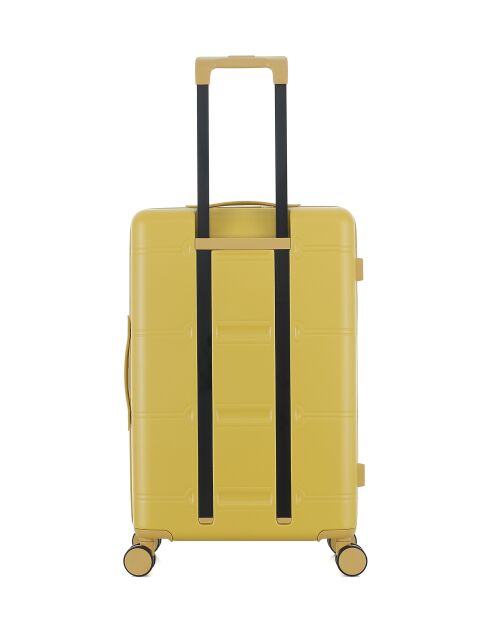 Lot de 2 - Valise weekend et valise cabine 4 roues doubles Cleveland jaune crème - M/XS