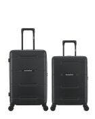 Set di 2 - Valigia da weekend e valigia da cabina 4 ruote doppie Cleveland nera - M/S