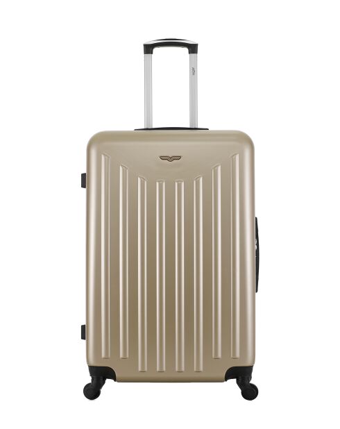 Lot de 2 - Valise grand format et valise cabine 4 roues simples Brooklyn beiges - L/S