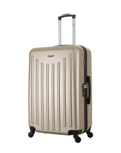 Lot de 2 - Valise grand format et valise cabine 4 roues simples Brooklyn beiges - L/S