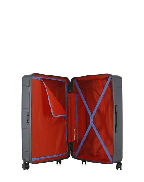 Lot de 3 - Valise grand format, valise weekend et valise cabine 4 roues doubles Cleveland gris foncé - L/M/XS
