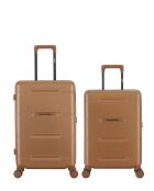 Lot de 2 - Valise weekend et valise cabine 4 roues doubles Cleveland brun clair - M/S