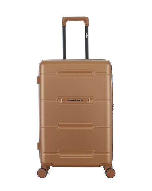 Lot de 2 - Valise weekend et valise cabine 4 roues doubles Cleveland brun clair - M/S
