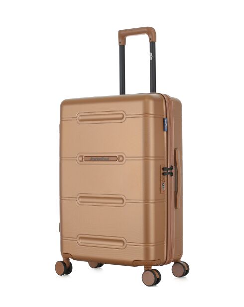 Lot de 2 - Valise weekend et valise cabine 4 roues doubles Cleveland brun clair - M/S