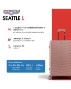 Lot de 2 - Valise grand format et valise weekend 4 roues doubles Seattle vert foncé - L/M