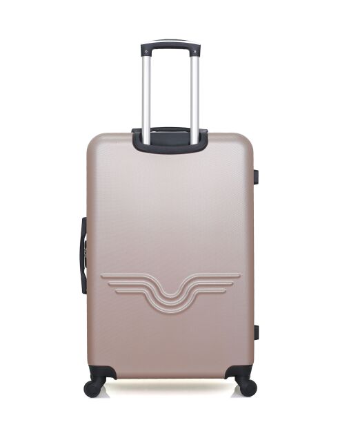 Lot de 3 - Valise grand format, Valise weekend et valise cabine 4 roues simples Brooklyn rose doré - L/M/XXS