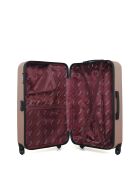 Lot de 3 - Valise grand format, Valise weekend et valise cabine 4 roues simples Brooklyn rose doré - L/M/XXS