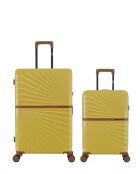 Lot de 2 - Valise grand format et valise cabine 4 roues doubles Oakland miel - L/S