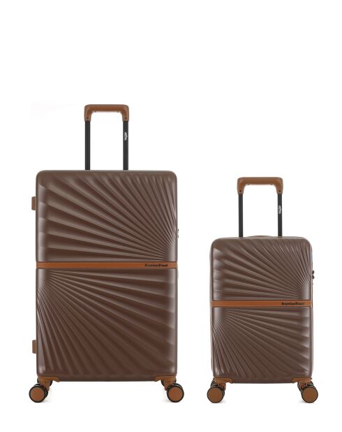 Set de 2 - Maleta grande Oakland color chocolate y maleta doble cabina con 4 ruedas - L/XS
