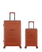 Lot de 2 - Valise grand format et valise cabine 4 roues doubles Cleveland brique - L/XS