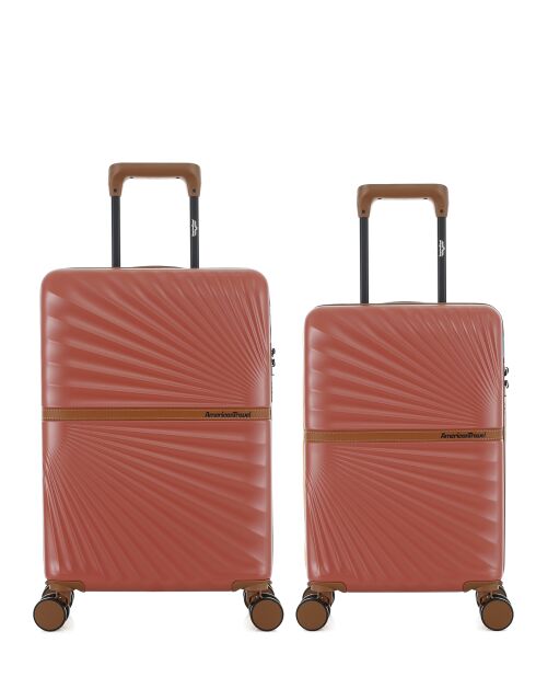 Lot de 2 valises cabine 4 roues doubles Oakland terracotta - S/XS