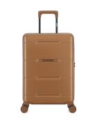 Valise Cabine S 4 roues doubles Cleveland brun clair - 40,5x60x20 cm