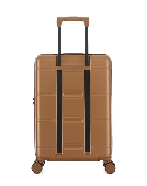 Valise Cabine S 4 roues doubles Cleveland brun clair - 40,5x60x20 cm