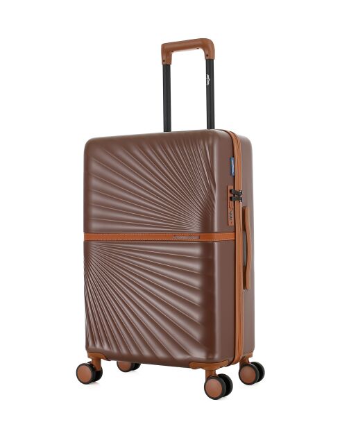 Valise Moyen Séjour M 4 roues doubles Oakland chocolat - 42,5x65,5x26 cm