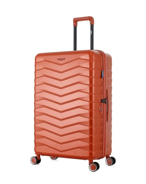 Lot de 3 - Valise grand format, valise weekend et valise cabine 4 roues doubles Seattle brique - L/M/S