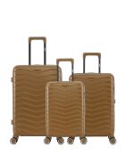 3er-Set - Wochenendkoffer und 2 Kabinenkoffer 4 Doppelräder Seattle Bronze - M/S/XS