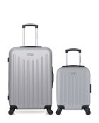 Lot de 2 - Valise weekend et valise cabine 4 roues simples Brooklyn grises - M/XXS
