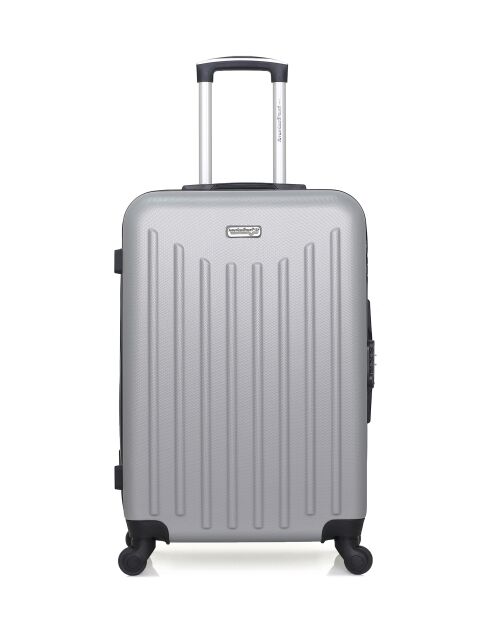 Lot de 2 - Valise weekend et valise cabine 4 roues simples Brooklyn grises - M/XXS