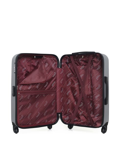 Lot de 2 - Valise weekend et valise cabine 4 roues simples Brooklyn grises - M/XXS