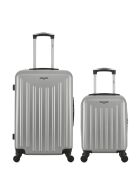 Lot de 2 - Valise weekend et valise cabine 4 roues simples Brooklyn grises - M/XXS