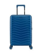 Valise Cabine S 4 roues doubles Seattle bleu argenté - 39x59x20 cm