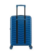 Valise Cabine S 4 roues doubles Seattle bleu argenté - 39x59x20 cm