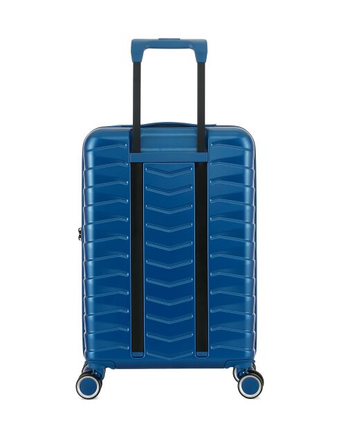 Valise Cabine S 4 roues doubles Seattle bleu argenté - 39x59x20 cm