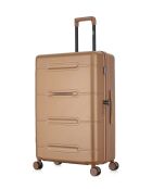 Set di 3 - Valigia grande, valigia da weekend e valigia doppia cabina a 4 ruote Cleveland marrone chiaro - L/M/S