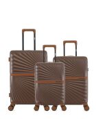Set van 3 - Weekendkoffer en 2 handbagagekoffers, 4 dubbele wielen Oakland chocolate - M/S/XS