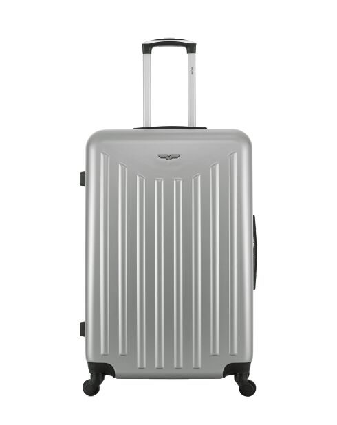Lot de 2 - Valise grand format et valise cabine 4 roues simples Brooklyn grises - L/S