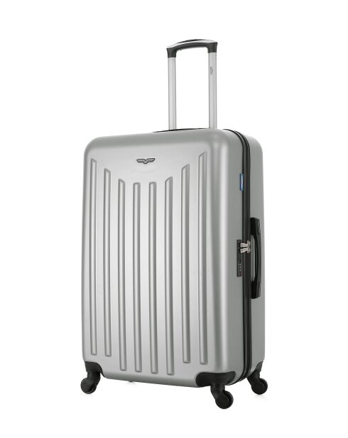 Lot de 2 - Valise grand format et valise cabine 4 roues simples Brooklyn grises - L/S