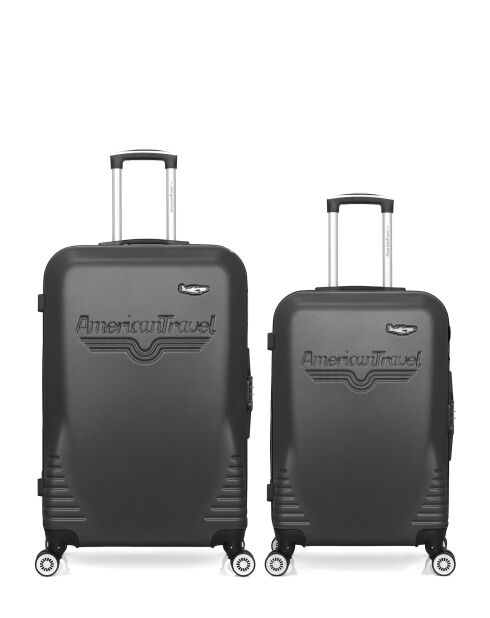 Lot de 2 - Valise grand format et valise weekend Dc gris foncé - L/M