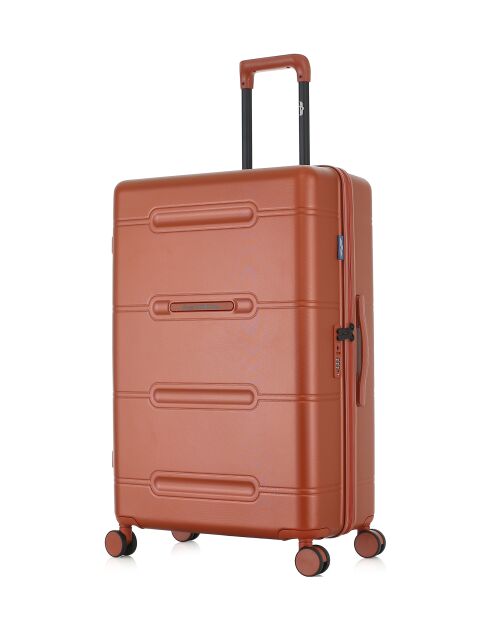 Lot de 2 - Valise grand format et valise cabine 4 roues doubles Cleveland brique - L/S