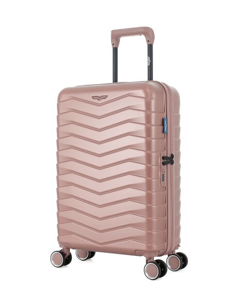 Valise Cabine S 4 roues doubles Seattle rose doré - 39x59x20 cm