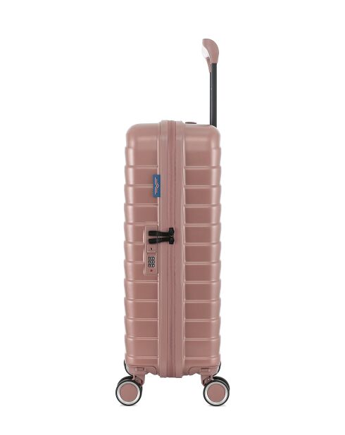 Valise Cabine S 4 roues doubles Seattle rose doré - 39x59x20 cm