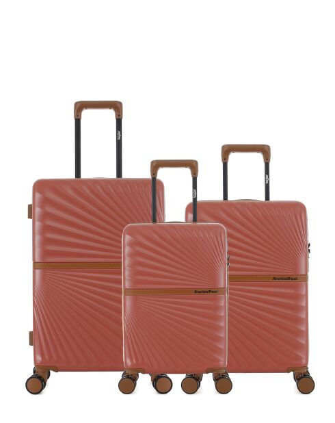 Lot de 3 - Valise weekend et 2 valises cabine 4 roues doubles Oakland terracotta - M/S/XS
