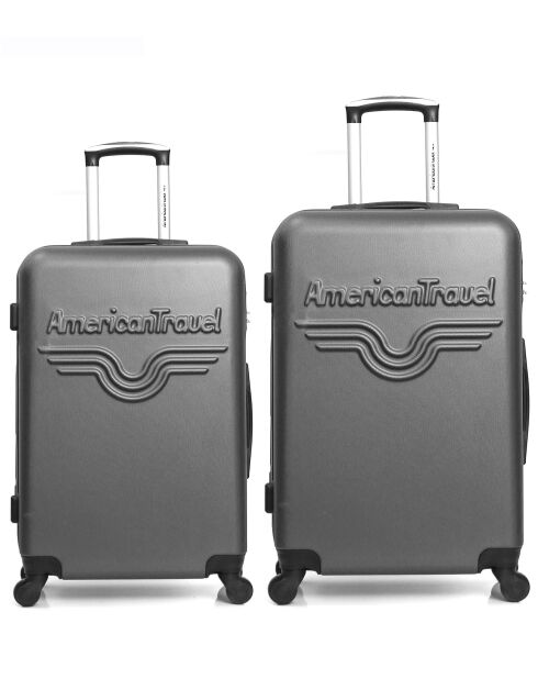 Lot de 2 - Valise grand format et valise weekend Chelsea gris foncé - L/M