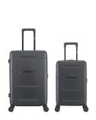2er-Set — dunkelgrauer Wochenendkoffer Cleveland und 4-Rad-Doppelkabinenkoffer — M/XS