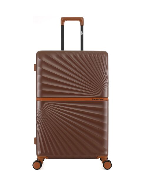 Lot de 3 - Valise grand format, valise weekend et valise cabine 4 roues doubles Oakland chocolat - L/M/S