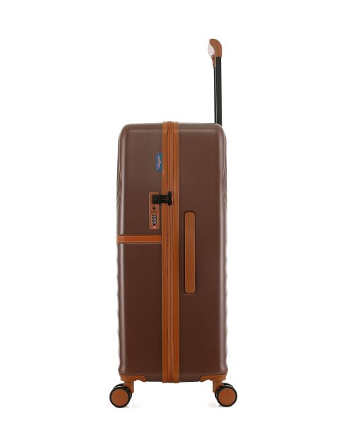 Lot de 3 - Valise grand format, valise weekend et valise cabine 4 roues doubles Oakland chocolat - L/M/S