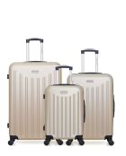 Lot de 3 - Valise grand format, Valise weekend et valise cabine 4 roues simples Brooklyn beiges - L/M/S