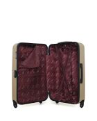 Lot de 3 - Valise grand format, Valise weekend et valise cabine 4 roues simples Brooklyn beiges - L/M/S