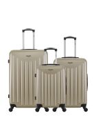 Lot de 3 - Valise grand format, Valise weekend et valise cabine 4 roues simples Brooklyn beiges - L/M/S