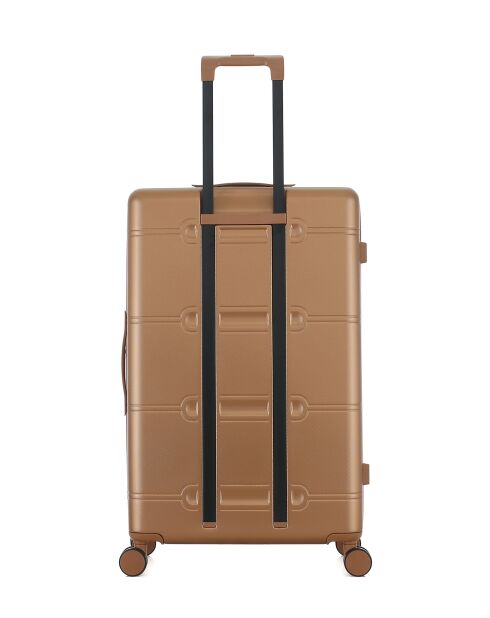 Lot de 3 - Valise grand format, valise weekend et valise cabine 4 roues doubles Cleveland brun clair - L/M/XS