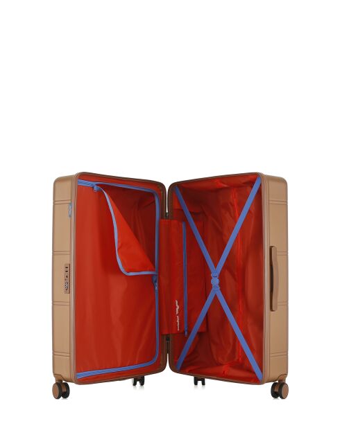 Lot de 3 - Valise grand format, valise weekend et valise cabine 4 roues doubles Cleveland brun clair - L/M/XS