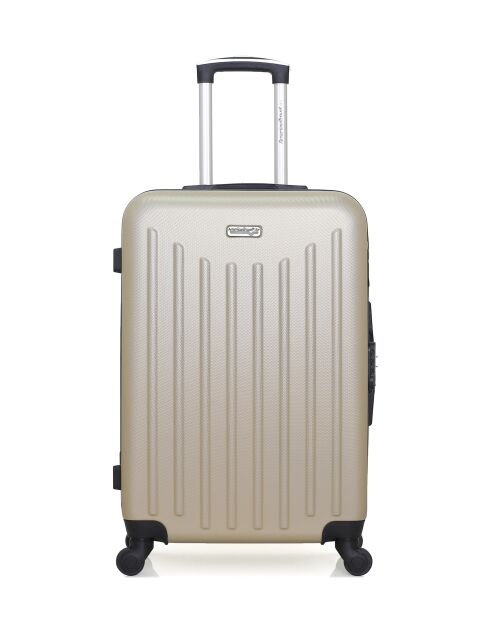 Lot de 2 - Valise weekend et valise cabine 4 roues simples Brooklyn beiges - M/XXS