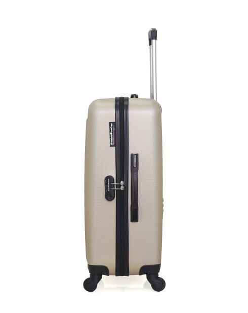 Lot de 2 - Valise weekend et valise cabine 4 roues simples Brooklyn beiges - M/XXS